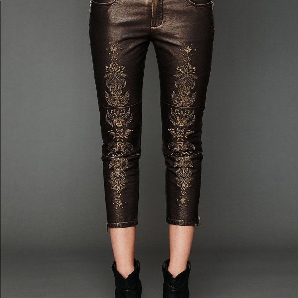 Free People embroidered pants size